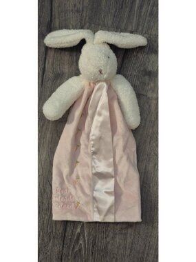 Bunnies by the Bay Pink Bunny Security Blanket Lovey Lovie 14"